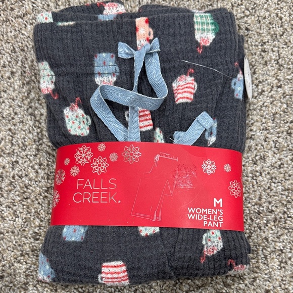 Falls Creek Other - Falls Creek Dark Gray Pajama Pants with Festive Mug Print